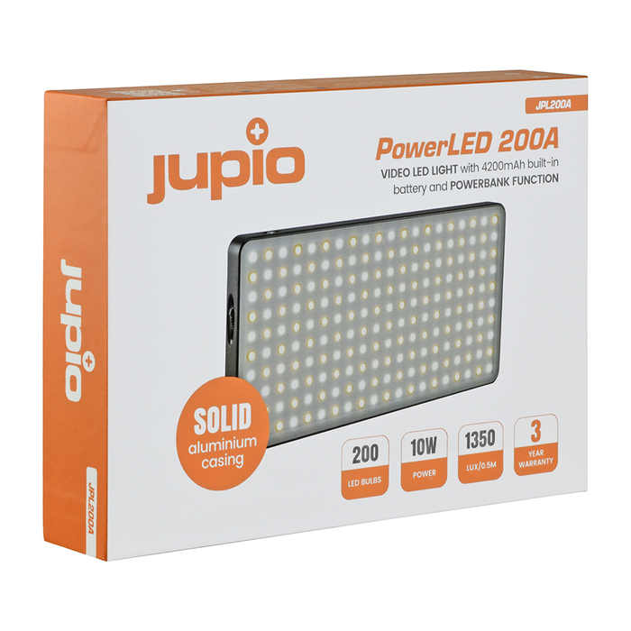 Jupio Powerled 200A Led Light / Powerbank With Built-In Battery 4200Mah
