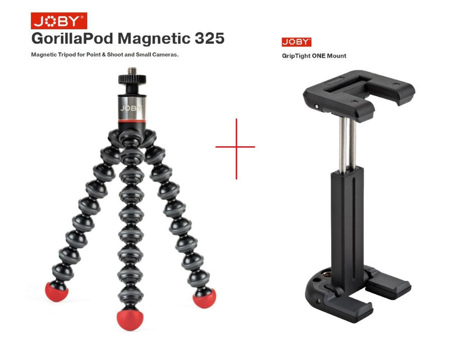 Joby GorillaPod Magnetic 325 Tripod + Joby GripTight ONE Mount - Black JB01506 + JB01490