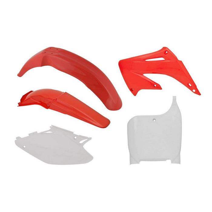 PLASTIC KIT RTECH FRONT&REAR FENDERS SIDEPANELS&RADIATOR SHROUDS FRONT NUMBERPLATE HONDACR125R 250R