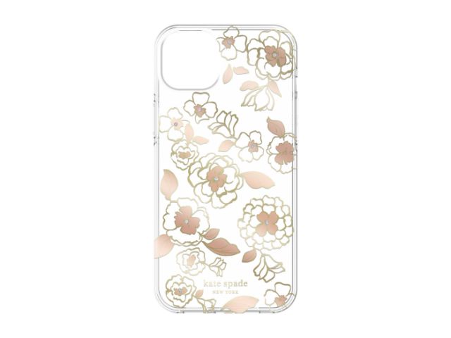 Kate Spade Apple iPhone 14 Plus 6.7" Protective Hardshell Case - Gold Floral