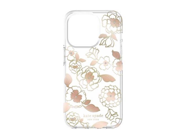 Kate Spade Apple iPhone 14 Pro 6.1" Protective Hardshell Case - Gold Floral