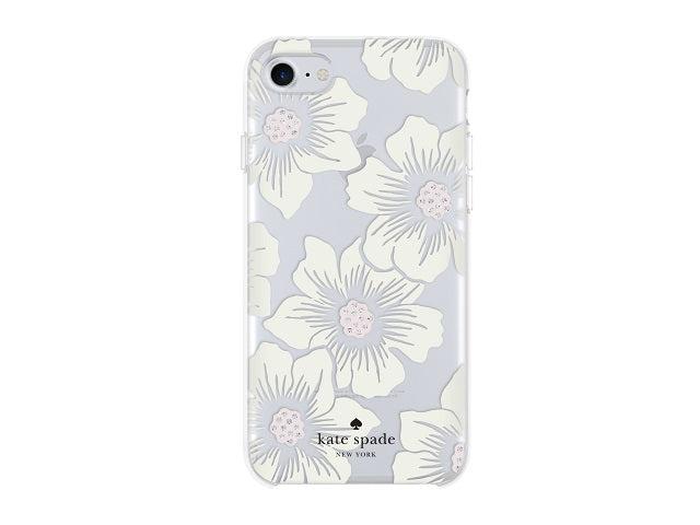 Kate Spade Flexible Glitter Case iPhone 8/7/SE - Hollyhock / Gems