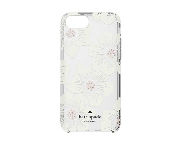 Kate Spade Flexible Glitter Case iPhone 8/7/SE - Hollyhock / Gems