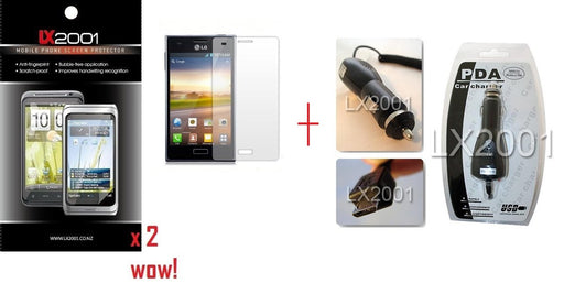 LG Optimus L5 Screen Protector + Car Charger