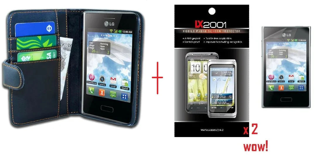 LG Optimus L3 E400 Wallet Leather - LX2001 - Homewares, Outdoor, Phone Accessories, Cases, Speakers, Headphones + More -