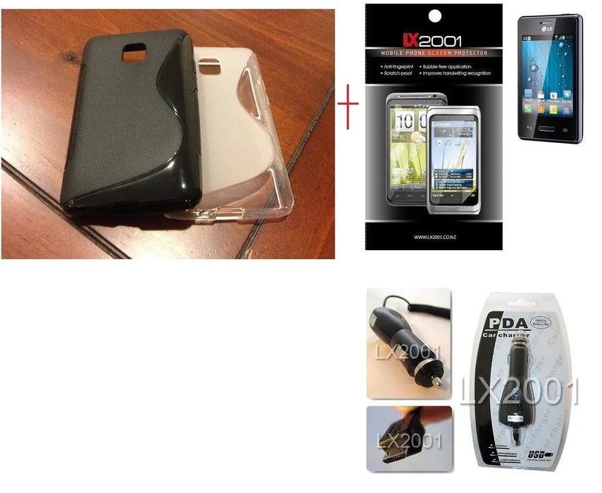 LG Optimus L3 II 2 E430 Case Car Charger Screen Protector - LX2001 - Homewares, Outdoor, Phone Accessories, Cases, Speakers, Headphones + More -