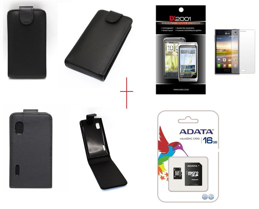 LG Optimus L5 E610 Leather Case + 16GB Memory Card