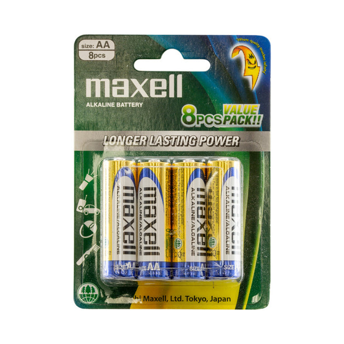 Maxell Alkaline Battery Aa 8 Pack Blister