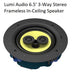 LUMI AUDIO 6.5' 3-Way Stereo Frameless In-Ceiling Speaker FLC-62