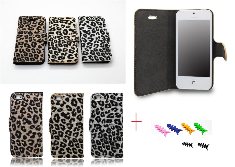 Iphone 5 Leopard Pattern Leather Case