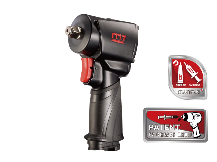 M7 Mighty Seven Air Impact Wrench 1/2" Drive Twin Hammer EZ Grease 650FT NC-4650H