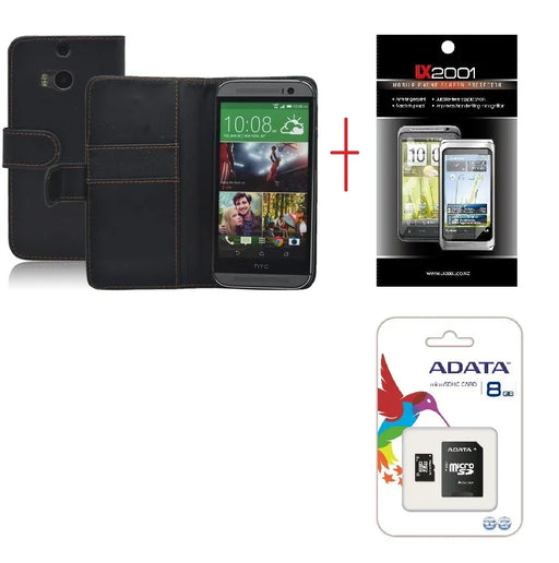 HTC ONE M8 Leather Case + SP + 8GB MicroSD Card - LX2001 - Homewares, Outdoor, Phone Accessories, Cases, Speakers, Headphones + More -