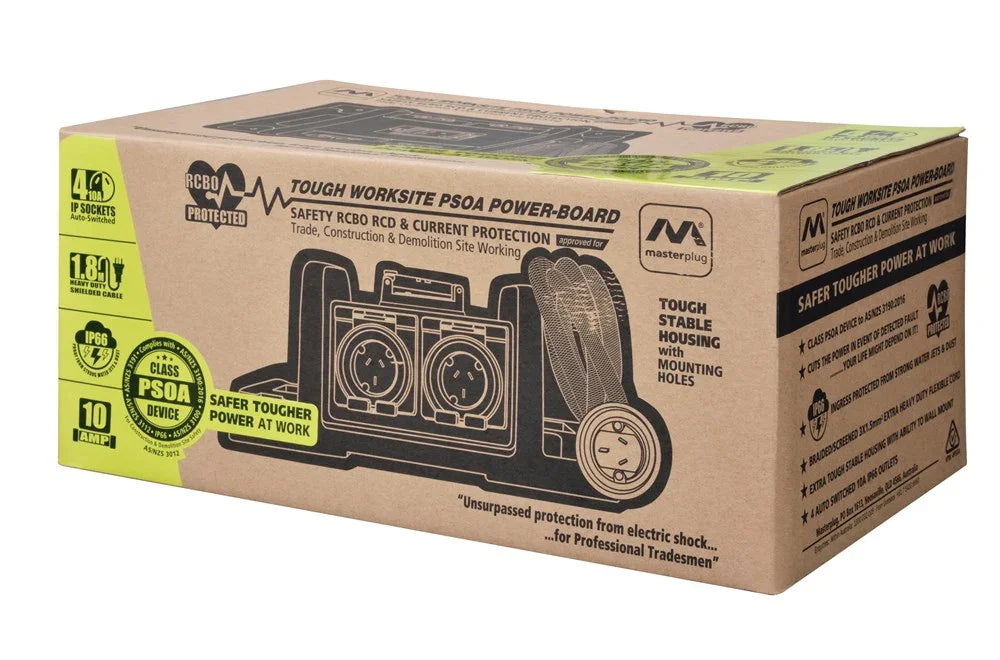 Masterplug 4 Outlet PSOA 10Amp 1.8m IP66 4PSOA - LX2001 - Homewares, Outdoor, Phone Accessories, Cases, Speakers, Headphones + More -