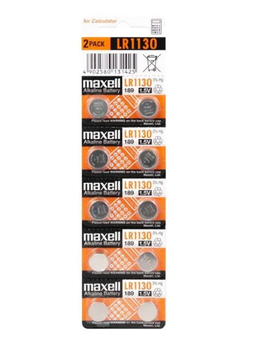 Maxell Alkaline Battery LR1130 (LR54) (AG10) Button Cell Battery MXLR1130