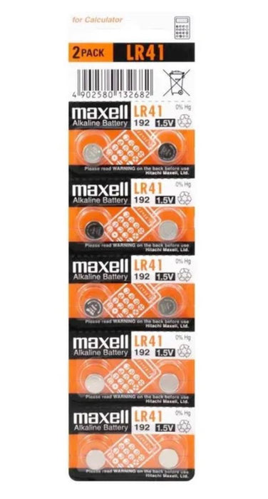 Maxell Alkaline Battery LR41 10 PACK 1.5V Battery MXLR41