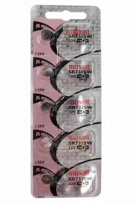 Maxell Silver Oxide SR731SW Watch Battery Button Cell - 5 Pack