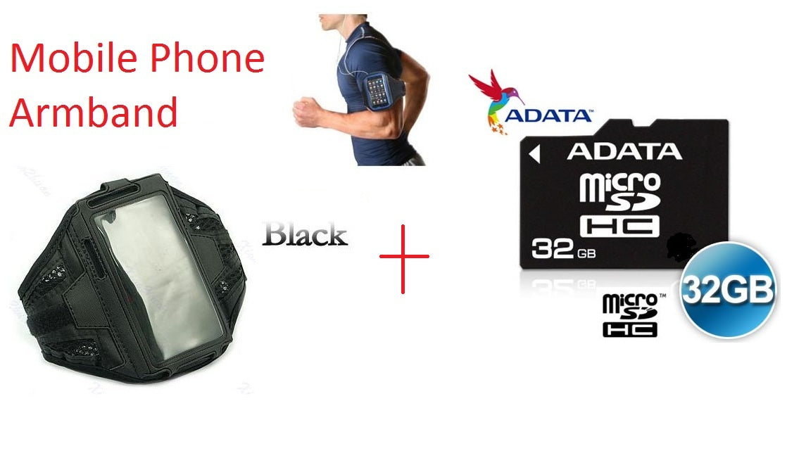 HTC Samsung Sports Armband Case + 32GB MicroSD