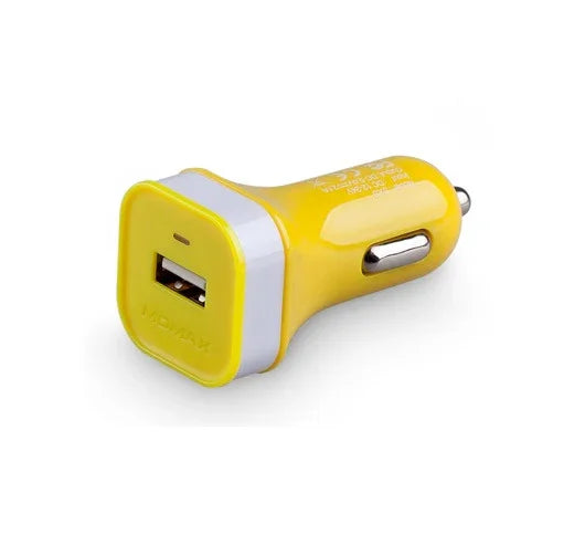 Momax XC USB 2.1A Car Charger - Yellow SXSY - LX2001 - Homewares, Outdoor, Phone Accessories, Cases, Speakers, Headphones + More -