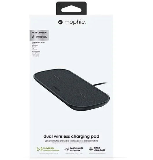 Mophie Dual Qi Wireless Charging Pad - Black AU 409903637 848467099874 - LX2001 - Homewares, Outdoor, Phone Accessories, Cases, Speakers, Headphones + More -