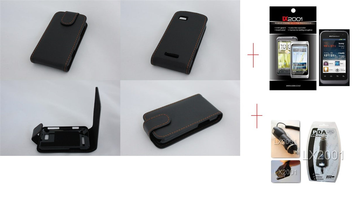 Motorola Defy Mini Leather Case + Car Charger