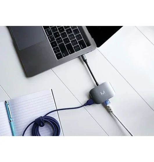Moyork Lynk USB-C Adapter w/ RJ45 + 2 x USB-A - Space Grey MOYO-LY-RASG - LX2001 - Homewares, Outdoor, Phone Accessories, Cases, Speakers, Headphones + More -