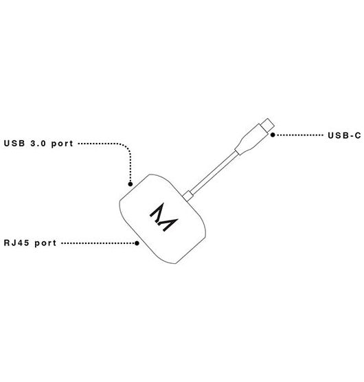Moyork Lynk USB-C Adapter w/ RJ45 + 2 x USB-A - Space Grey MOYO-LY-RASG