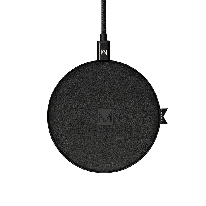 Moyork WATT Qi Wireless Charging Pad - Raven Black Leather MOYO-WA-Q2RB