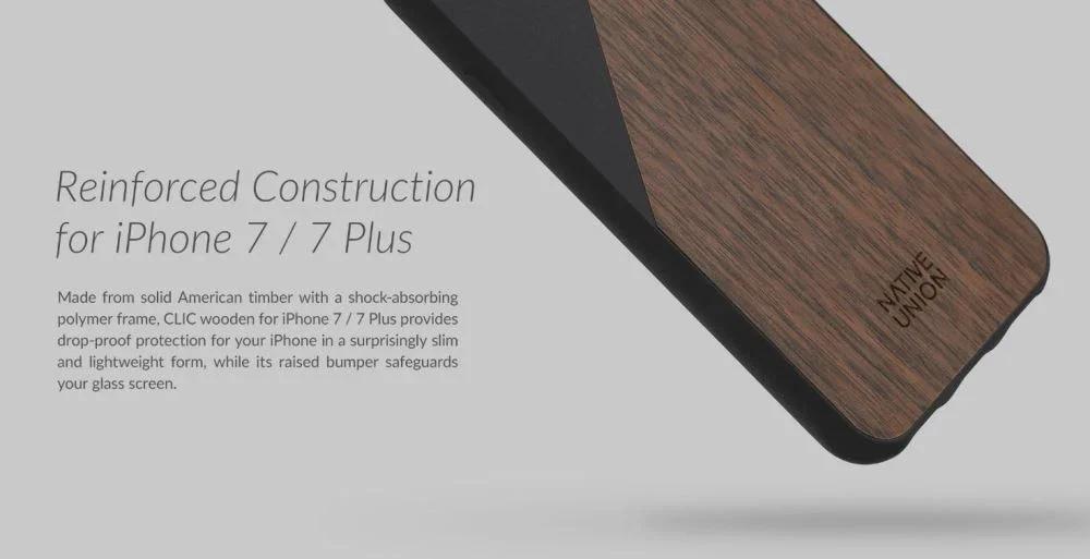 Apple iPhone 7 Plus NATIVE UNION Clic Wooden Case CLIC-BLK-WD-7P CLIC-MAR-WD-7P CLIC-OLI-WD-7P CLIC-WHT-WD-7P - LX2001 - Homewares, Outdoor, Phone Accessories, Cases, Speakers, Headphones + More -