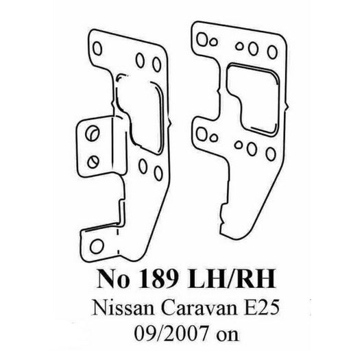 nissan caravan e25 09/2007 on side bkts