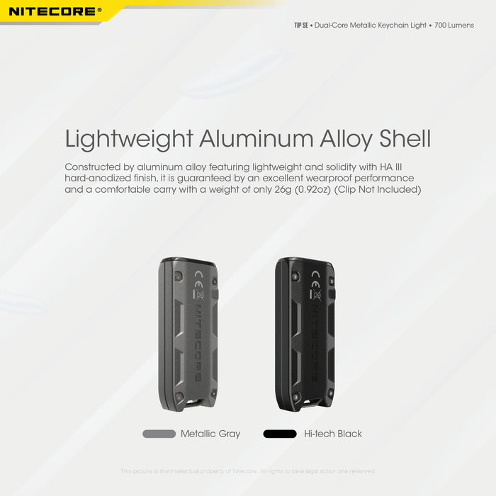 Nitecore 700 LUMEN Rechargeable KeyChain FlashLight Light - Black