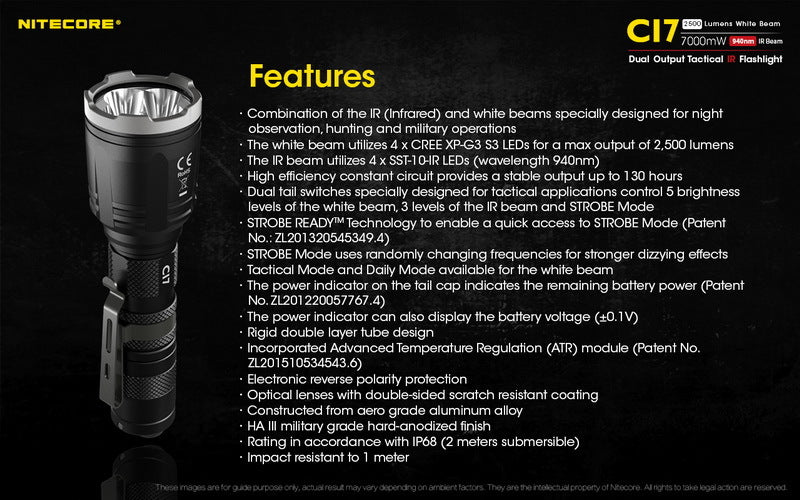 Nitecore CI7 INFRARED LED Torch