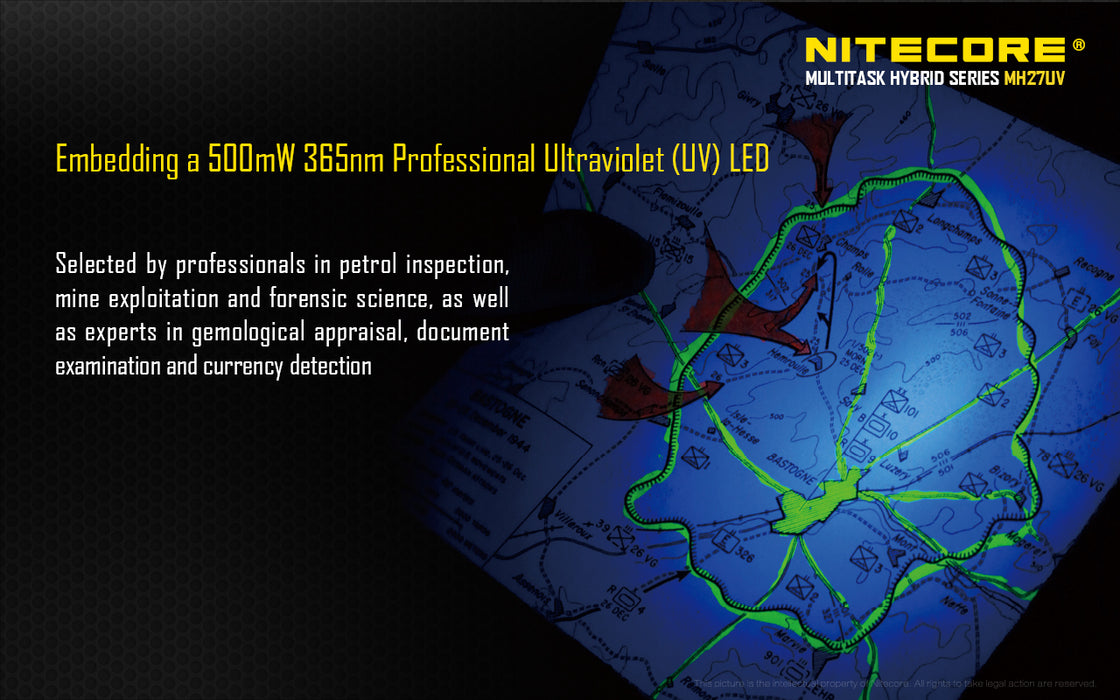 Nitecore RECHAREABLE MULTI-SPECTRUM LED FLASHLIGHT WITH ULTRAVIOLET LIGHT
