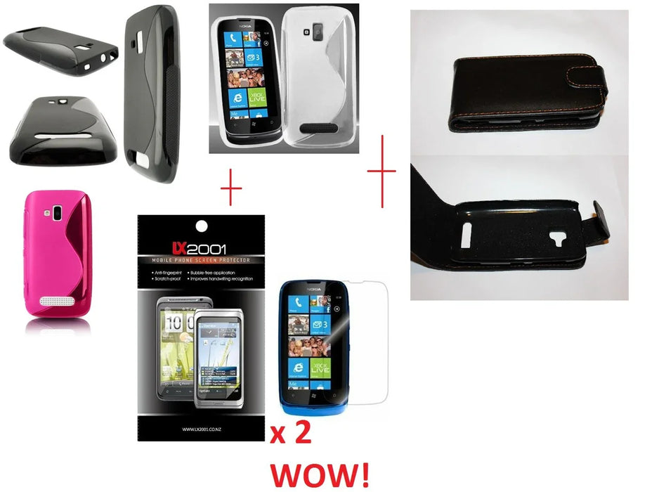 Nokia Lumia 610 Leather + Gel Case + SP - LX2001 - Homewares, Outdoor, Phone Accessories, Cases, Speakers, Headphones + More -
