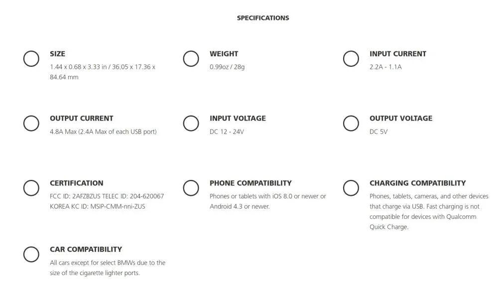 Nonda ZUS Car Charger w/ Qualcomm Quick Charge & Smart Car Locator - LX2001 - Homewares, Outdoor, Phone Accessories, Cases, Speakers, Headphones + More -