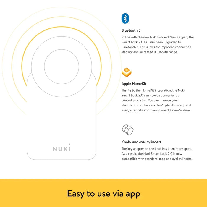 Nuki Combo (Smart Lock 2.0 + Bridge) Bluetooth Door Lock 220472 9120072081088 - LX2001 - Homewares, Outdoor, Phone Accessories, Cases, Speakers, Headphones + More -