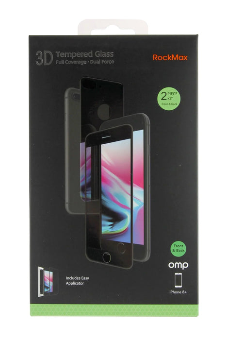 OMP iPhone 8 Plus RockMax Premium Tempered 3D Front Back Glass Screen Protectors M9986K - LX2001 - Homewares, Outdoor, Phone Accessories, Cases, Speakers, Headphones + More -
