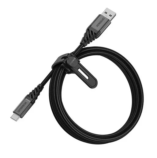 Otterbox 2M USB-C to USB-A Cable Premium Cable - Dark Ash Black 78-52665 840104218334 - LX2001 - Homewares, Outdoor, Phone Accessories, Cases, Speakers, Headphones + More -
