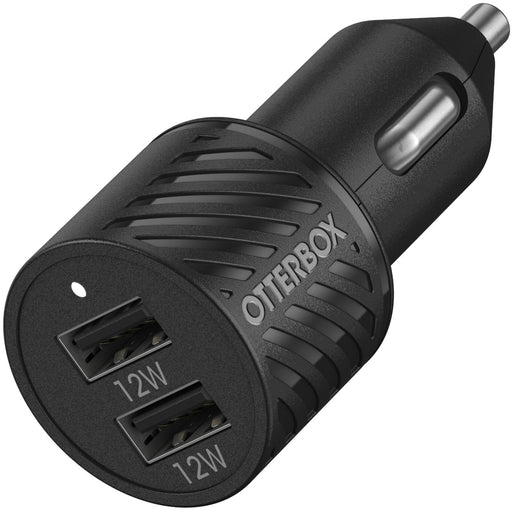 Otterbox USB-C to USB Dual Port Car Charging Kit 24W Combined - Black