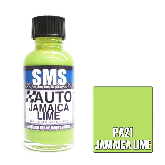 Airbrush Paint 30Ml Auto Colour Jamaica Lime Scale Modellers Supply