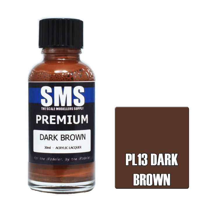 Airbrush Paint 30Ml Premium Dark Brown Acrylic Lacquer Scale Modellers Supply