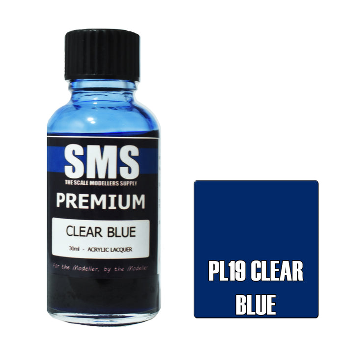 AIRBRUSH PAINT 30ML PREMIUM CLEAR BLUE ACRYLIC LACQUER SCALE MODELLERS SUPPLY