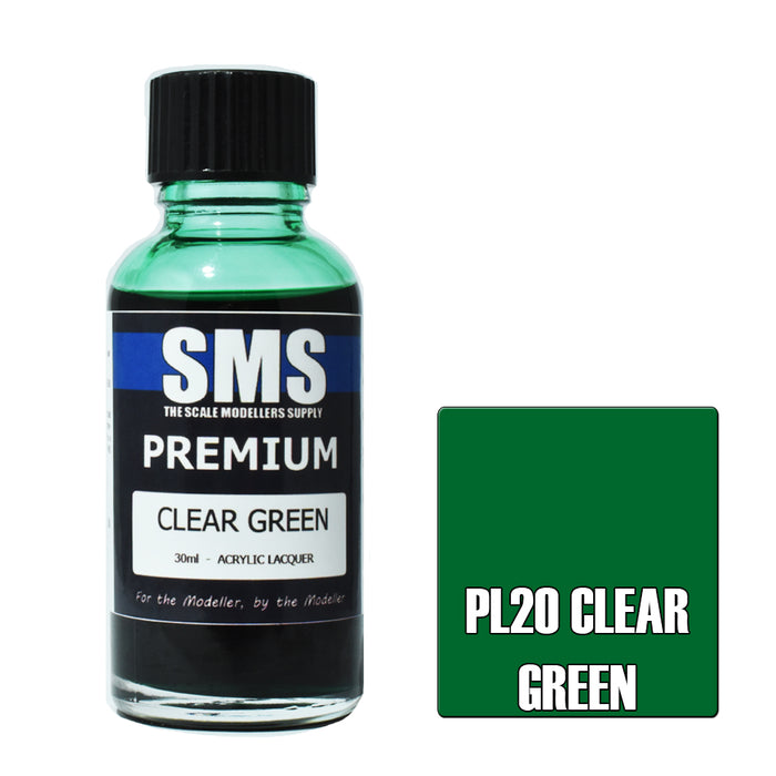 AIRBRUSH PAINT 30ML PREMIUM CLEAR GREEN ACRYLIC LACQUER SCALE MODELLERS SUPPLY