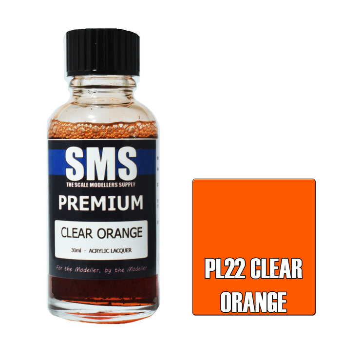 AIRBRUSH PAINT 30ML PREMIUM CLEAR ORANGE ACRYLIC LACQUER SCALE MODELLERS SUPPLY