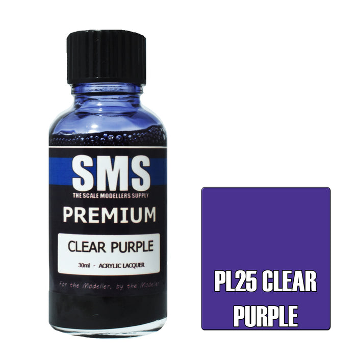 Airbrush Paint 30Ml Premium Clear Purple Acrylic Lacquer Scale Modellers Supply