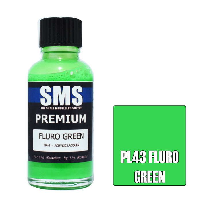 Air Brush paint 30ML PREMIUM FLURO GREEN  ACRYLIC lacquer SCALE MODELLERS SUPPLY