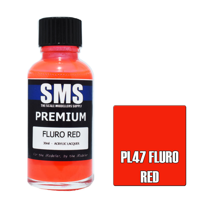 Air Brush paint 30ML PREMIUM FLURO RED  ACRYLIC lacquer SCALE MODELLERS SUPPLY