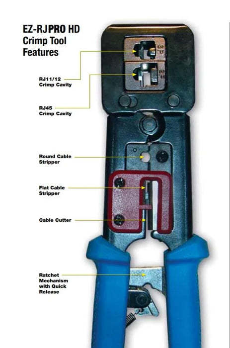 Platinum Tools EZ-RJPRO Crimp Tool 100054C - LX2001 - Homewares, Outdoor, Phone Accessories, Cases, Speakers, Headphones + More -