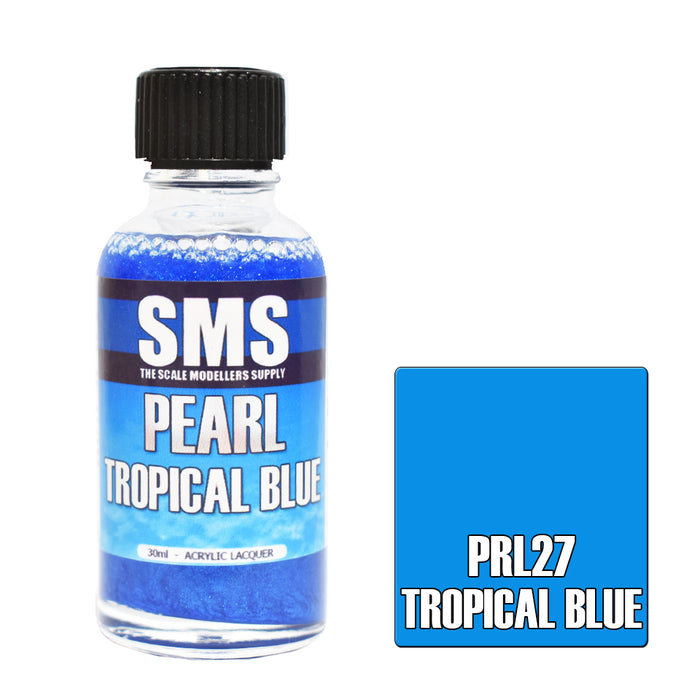 Air Brush paint 30ML PEARL TROPICAL BLUE  ACRYLIC lacquer SCALE MODELLERS SUPPLY