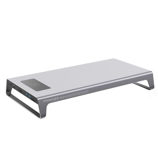 PROMATE 11-In-1 Aluminium Ergonomic Desk Hub Laptop Stand w/ 87W PD POWERDESK