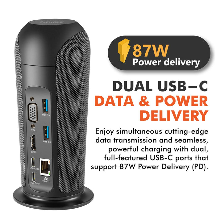 PROMATE 13-In-1 USB-C Multimedia Hub w/ 5W Speaker - Black ALPHAHUB.BLK